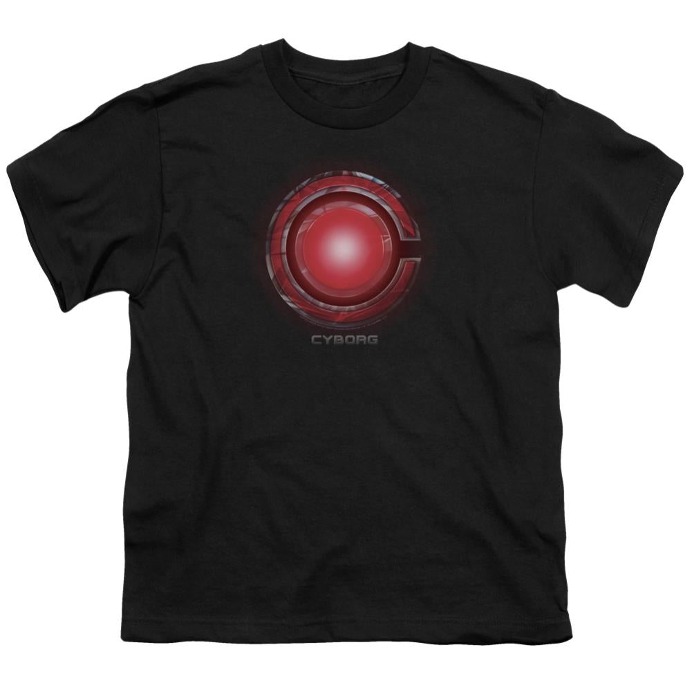 Justice League Movie Cyborg Logo Youth 18/1 100% Cotton Short-Sleeve T-Shirt