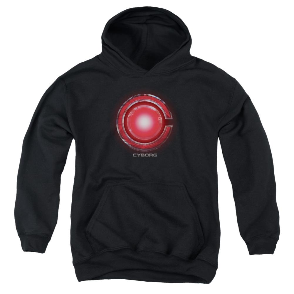 Justice League Movie Cyborg Logo Youth Cotton Poly Pull-Over Hoodie