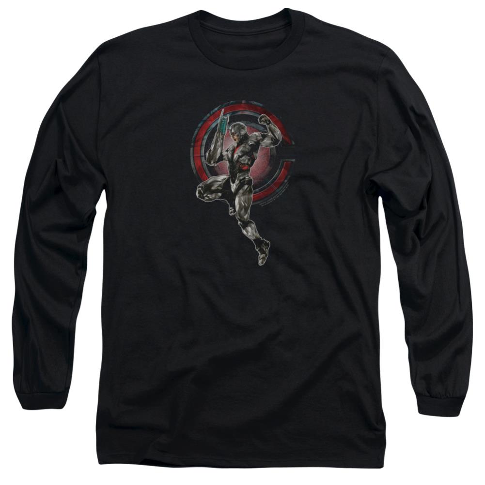 Justice League Movie Cyborg Men's 18/1 Cotton Long-Sleeve T-Shirt