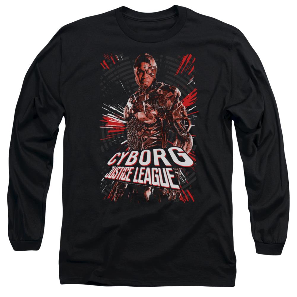 Justice League Movie Cyborg Men's 18/1 Cotton Long-Sleeve T-Shirt