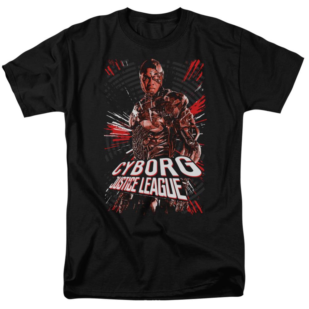 Justice League Movie Cyborg Men's 18/1 Cotton Short-Sleeve T-Shirt