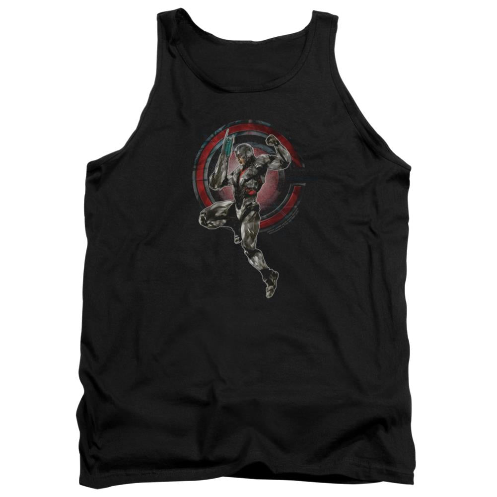 Justice League Movie Cyborg Men's 18/1 Cotton Tank Top