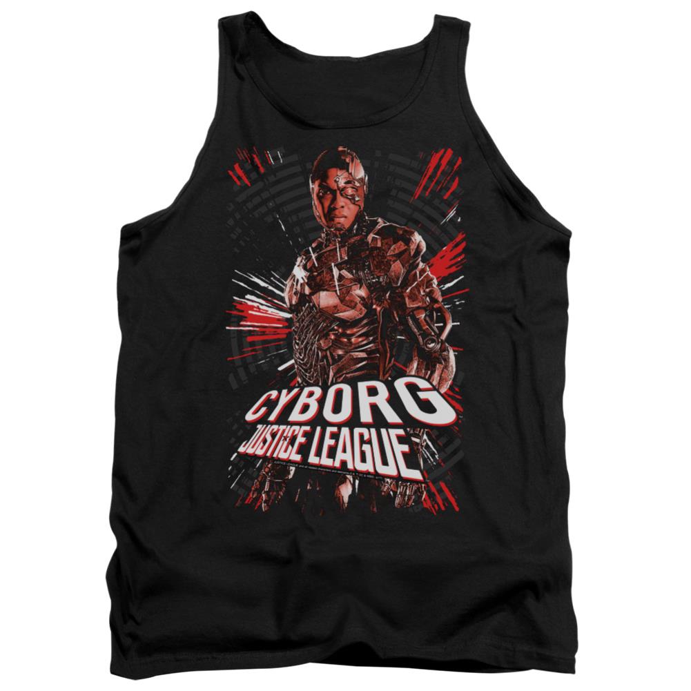 Justice League Movie Cyborg Men's 18/1 Cotton Tank Top