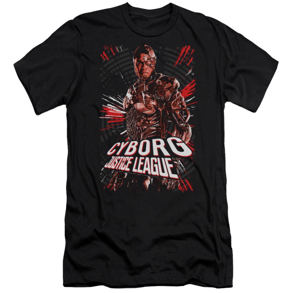 Justice League Movie Cyborg Men's Ultra-Soft 30/1 Cotton Slim Short-Sleeve T-Shirt