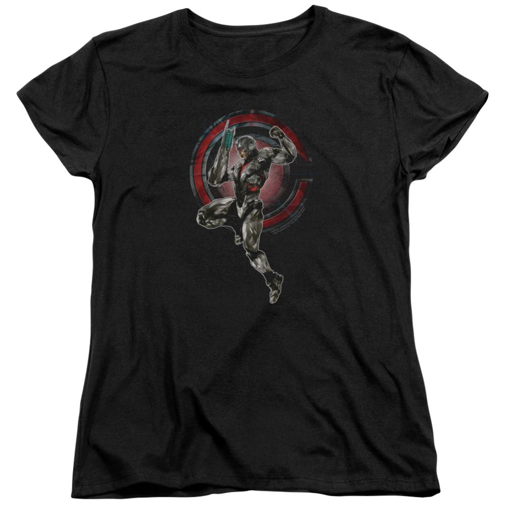 Justice League Movie Cyborg Women's 18/1 Cotton Short-Sleeve T-Shirt