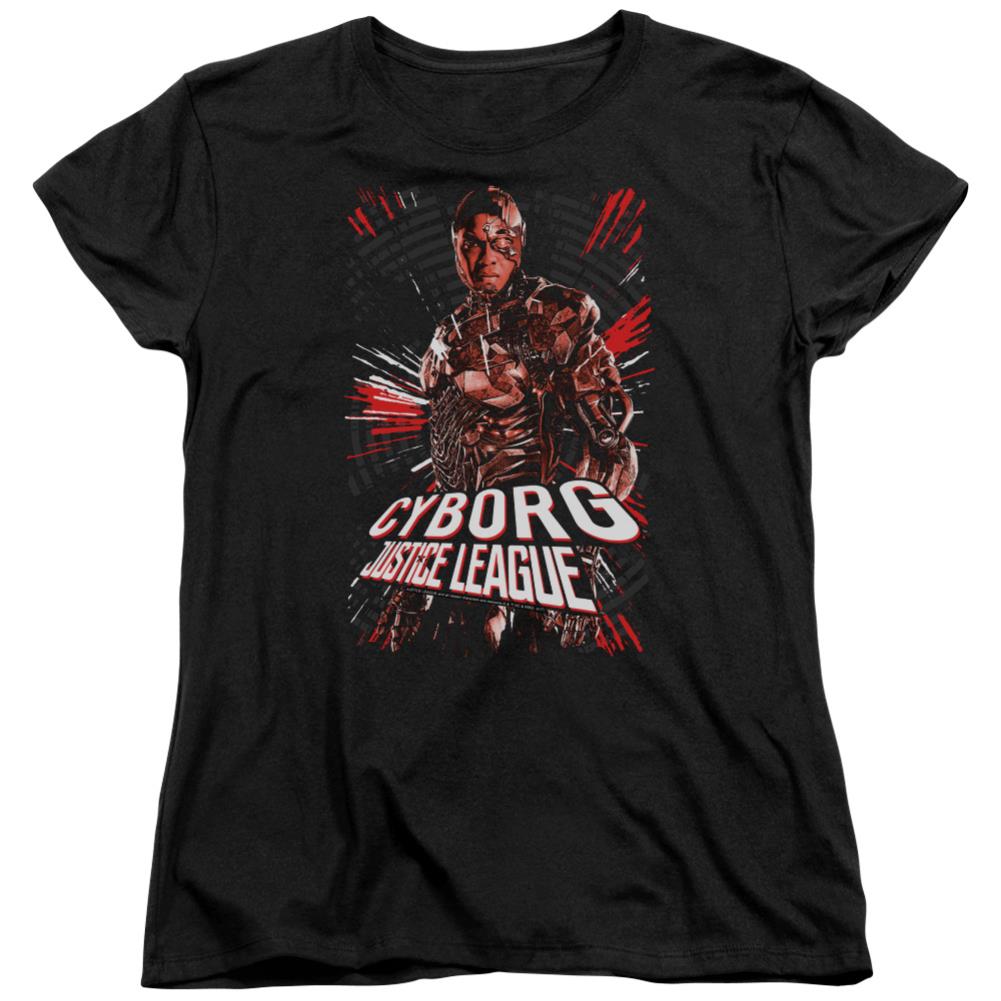 Justice League Movie Cyborg Women's 18/1 Cotton Short-Sleeve T-Shirt