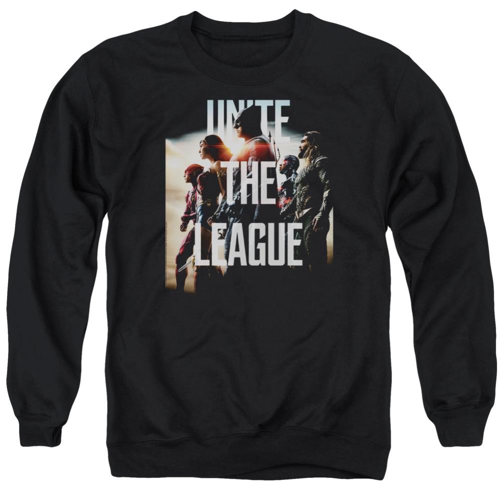 Justice League Movie Dawn Men's Crewneck 50 50 Poly Long-Sleeve T-Shirt