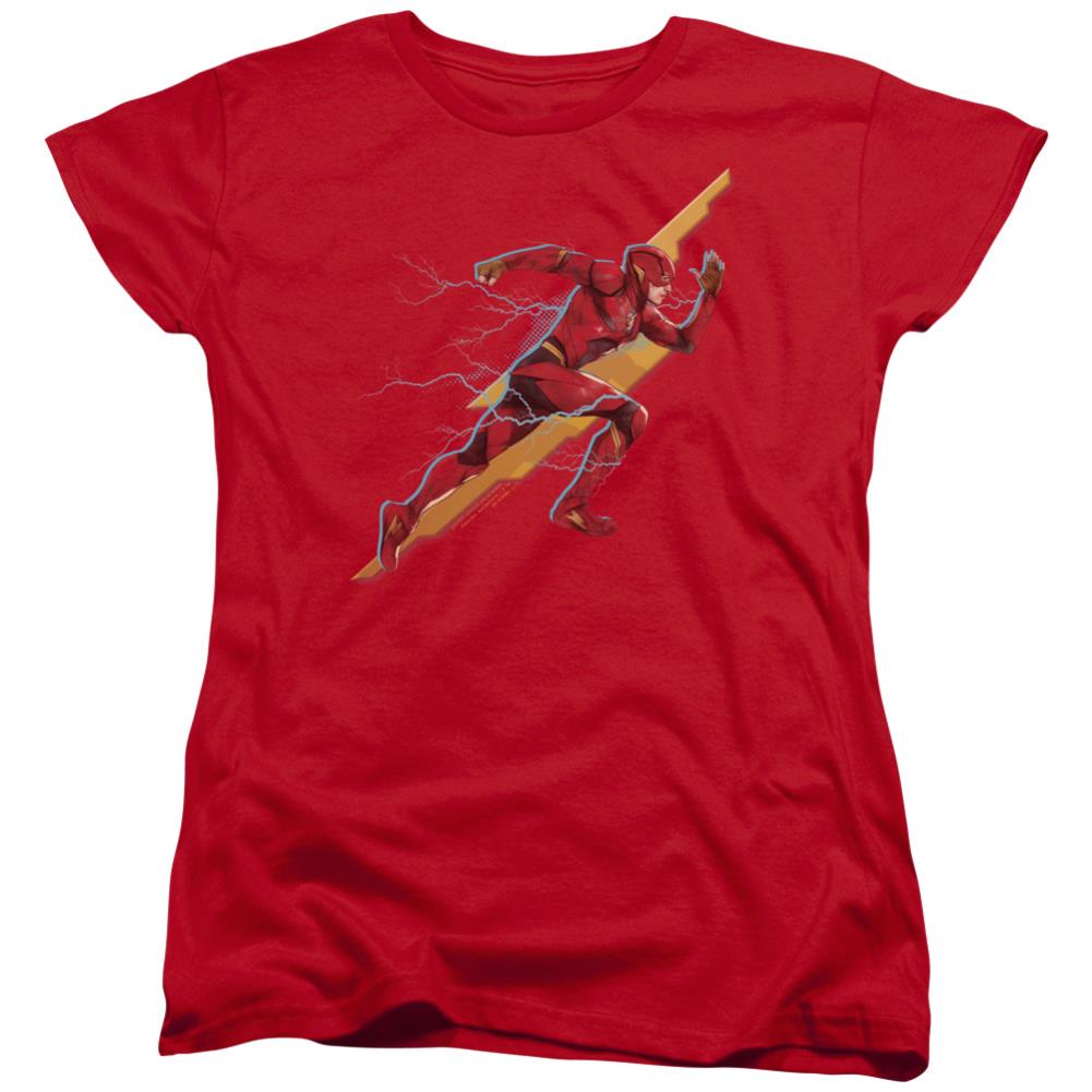 Justice League Movie Flash Forward Women's 18/1 Cotton Short-Sleeve T-Shirt