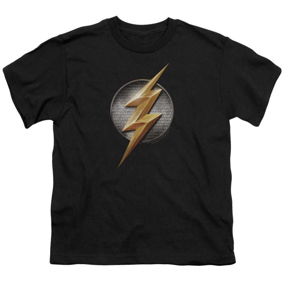 Justice League Movie Flash Logo Youth 18/1 100% Cotton Short-Sleeve T-Shirt