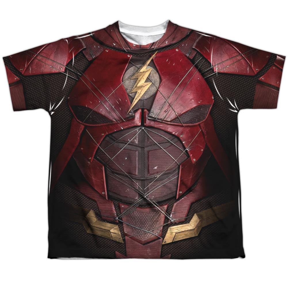 Justice League Movie Flash Uniform Youth Regular Fit Poly Short-Sleeve T-Shirt