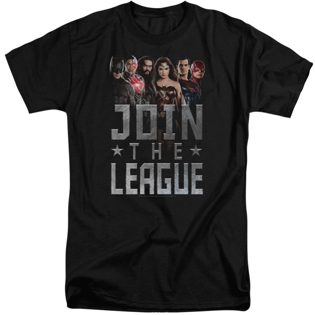 Justice League Movie Join The League Men's 18/1 Tall Cotton Short-Sleeve T-Shirt