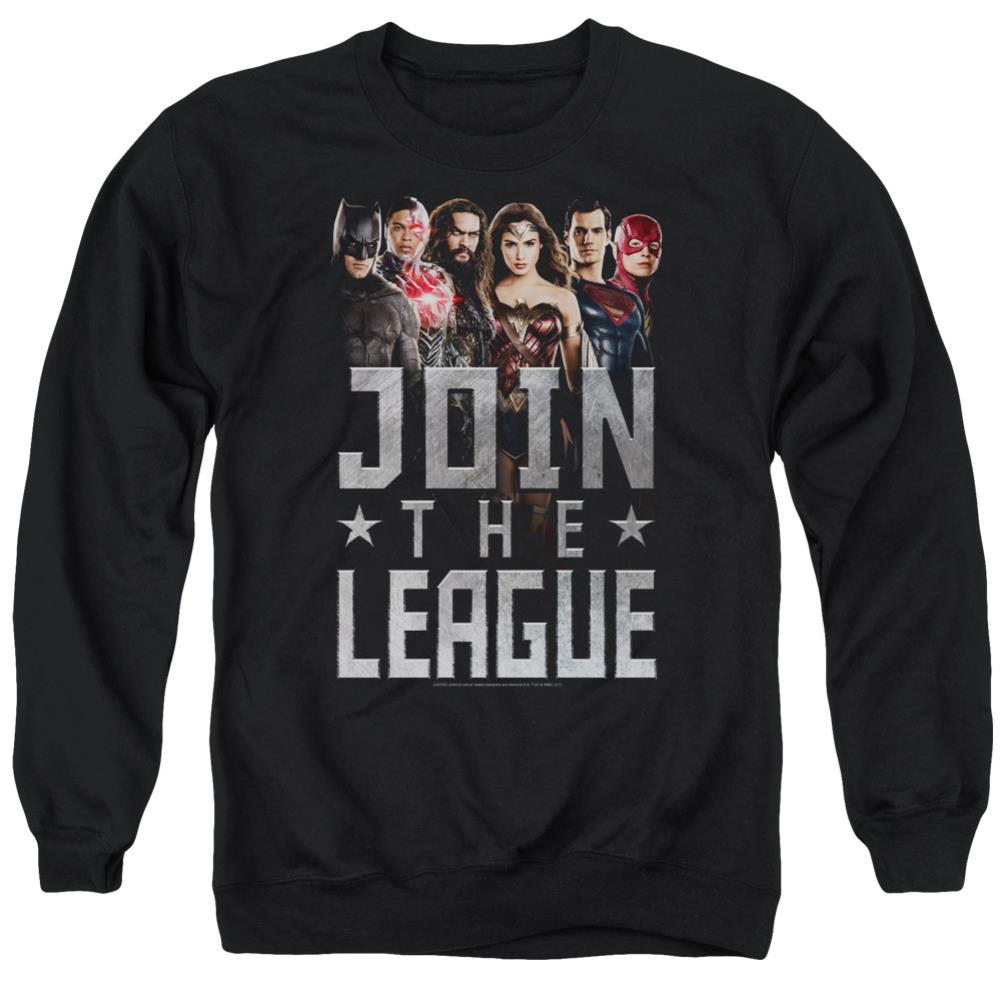 Justice League Movie Join The League Men's Crewneck 50 50 Poly Long-Sleeve T-Shirt