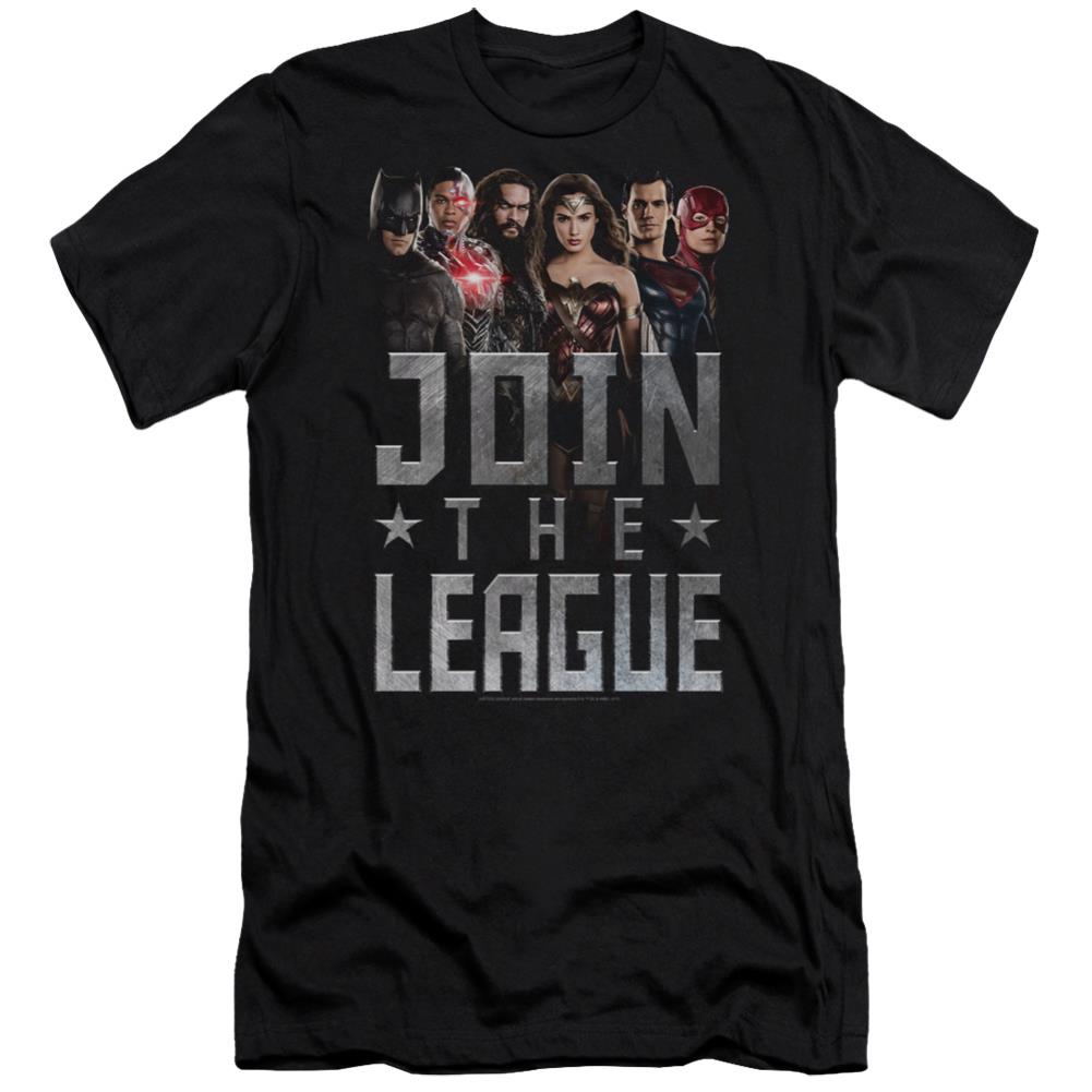 Justice League Movie Join The League Men's Ultra-Soft 30/1 Cotton Slim Short-Sleeve T-Shirt