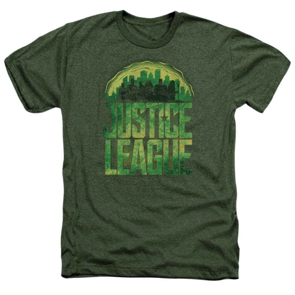 Justice League Movie Kryptonite Men's 30/1 Heather 60 40 Poly Short-Sleeve T-Shirt