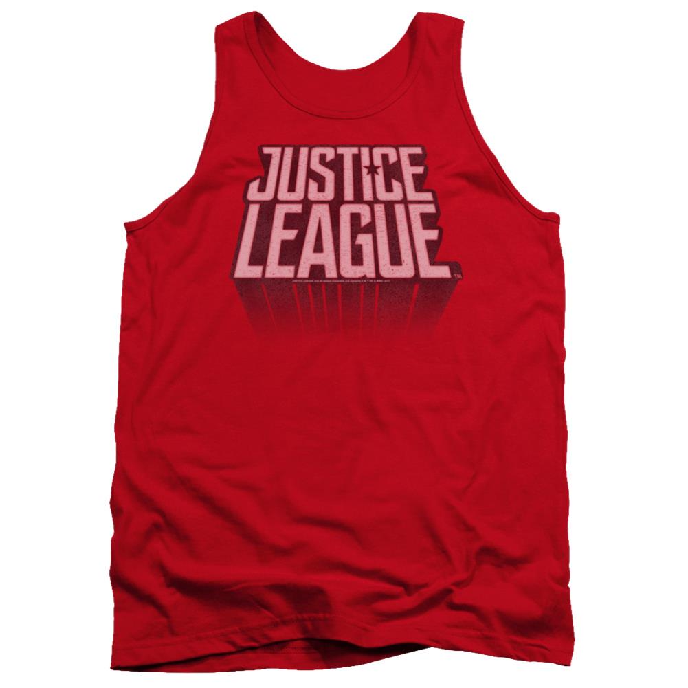 Justice League Movie League Distressed Men's 18/1 Cotton Tank Top