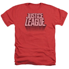 Justice League Movie League Distressed Men's 30/1 Heather 60 40 Poly Short-Sleeve T-Shirt