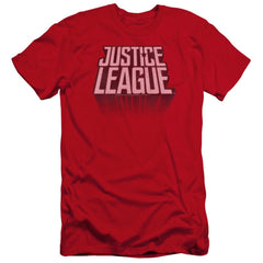 Justice League Movie League Distressed Men's Ultra-Soft 30/1 Cotton Slim Short-Sleeve T-Shirt