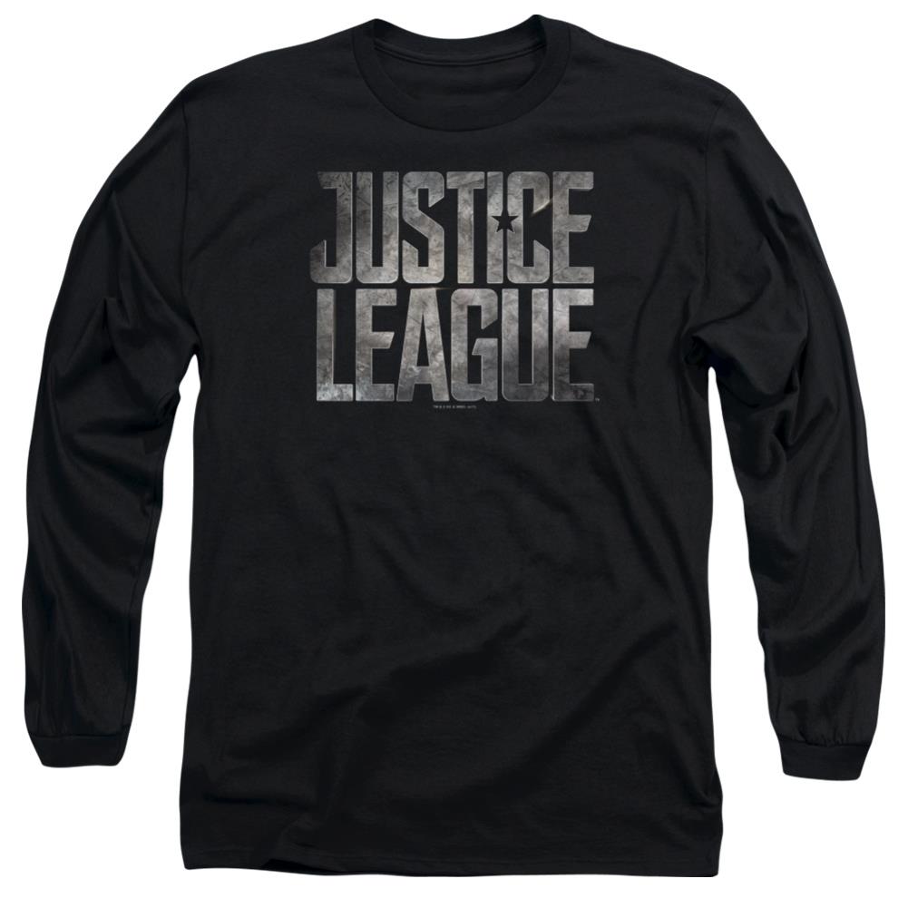 Justice League Movie Metal Logo Men's 18/1 Cotton Long-Sleeve T-Shirt