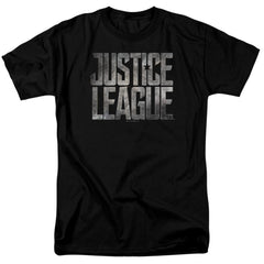 Justice League Movie Metal Logo Men's 18/1 Cotton Short-Sleeve T-Shirt