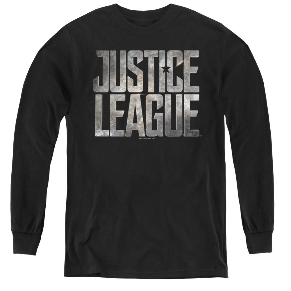 Justice League Movie Metal Logo Youth Long-Sleeve T-Shirt