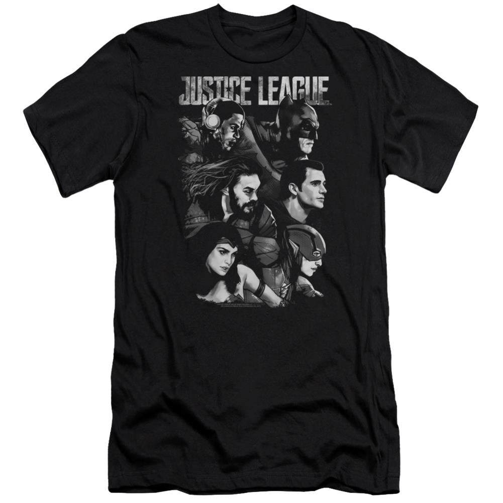 Justice League Movie Pushing Forward Men's Ultra-Soft 30/1 Cotton Slim Short-Sleeve T-Shirt