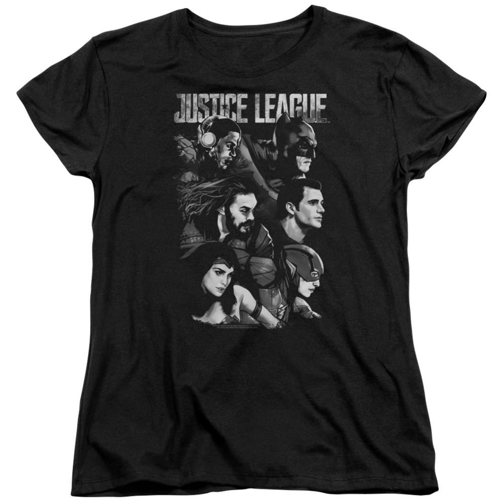 Justice League Movie Pushing Forward Women's 18/1 Cotton Short-Sleeve T-Shirt