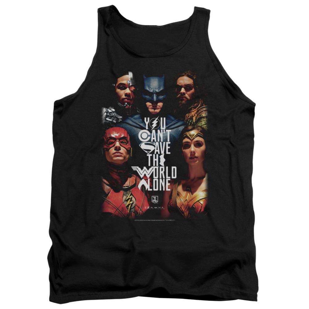 Justice League Movie Save The World Poster Men's 18/1 Cotton Tank Top