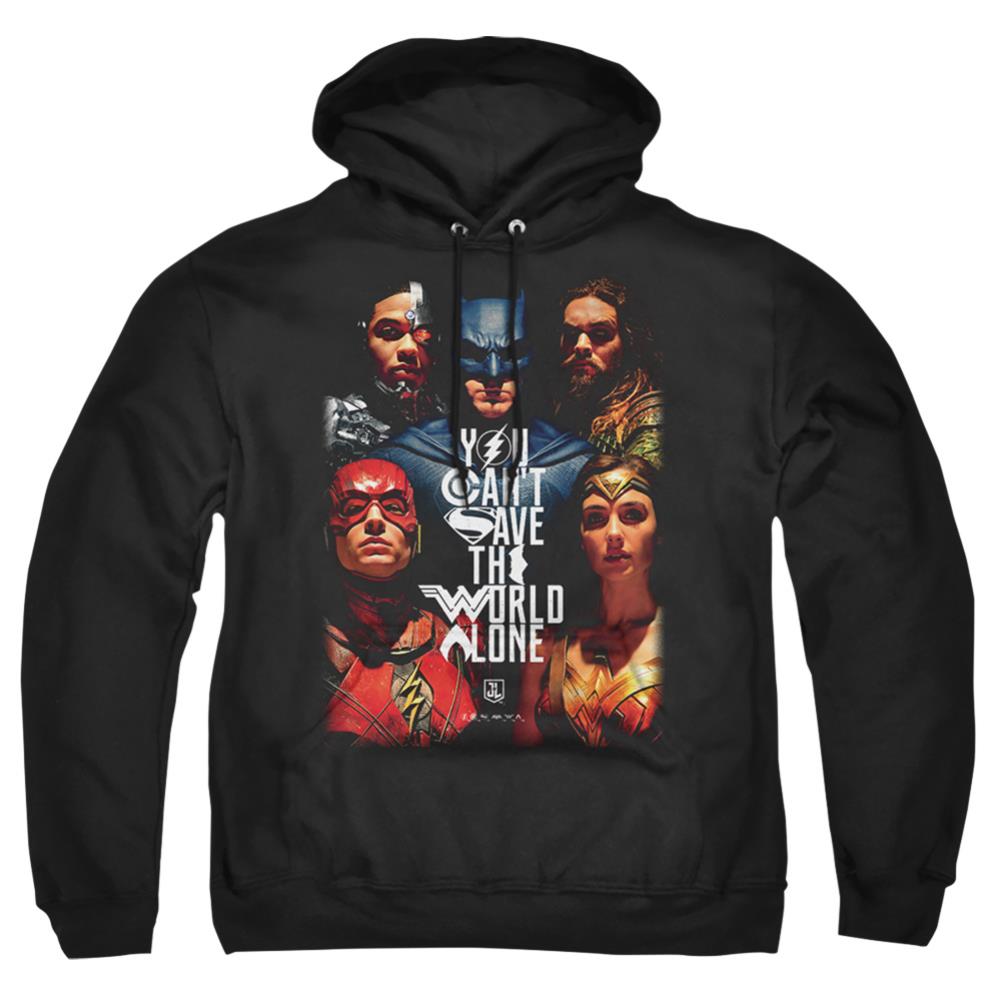 Justice League Movie Save The World Poster Men's Pull-Over 75 25 Poly Hoodie