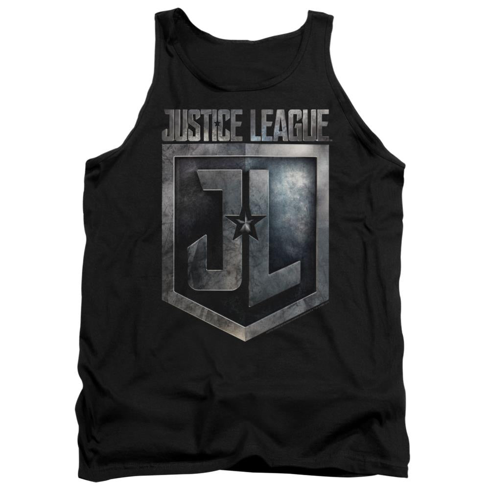 Justice League Movie Shield Logo Men's 18/1 Cotton Tank Top