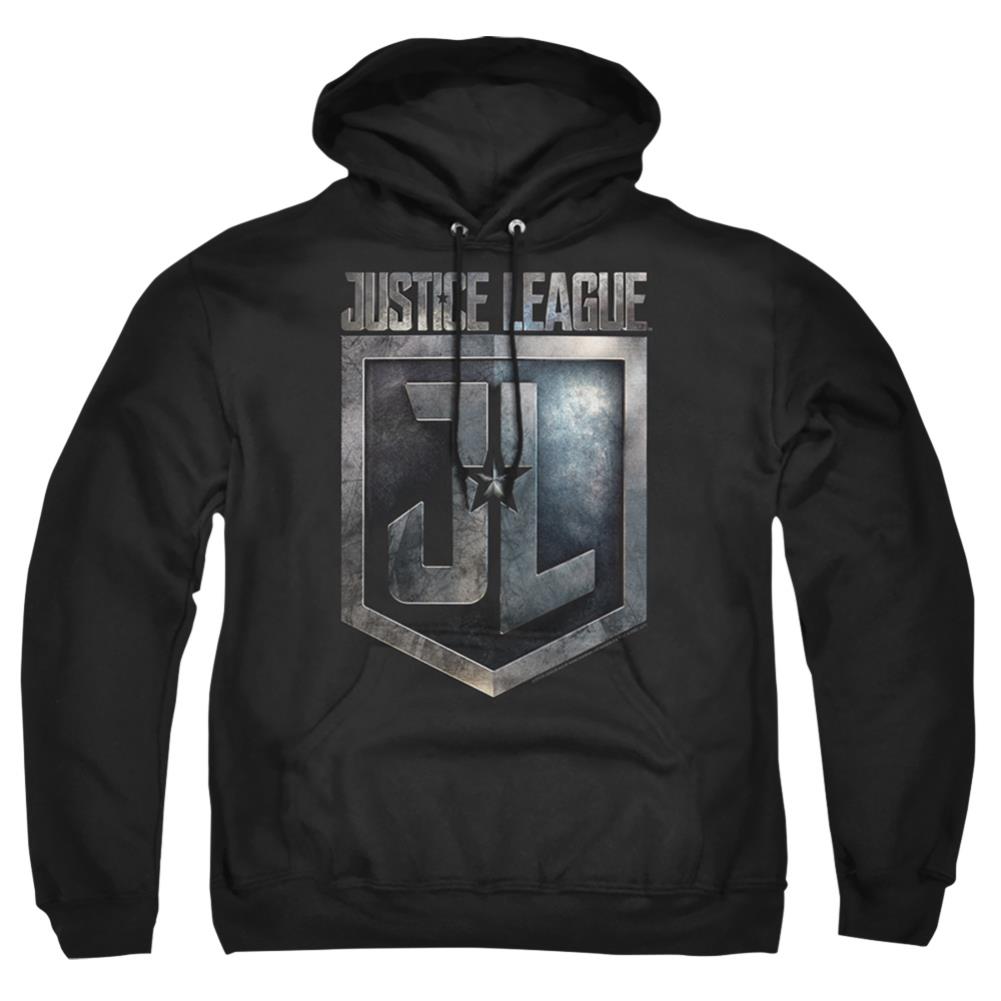 Justice League Movie Shield Logo Men's Pull-Over 75 25 Poly Hoodie