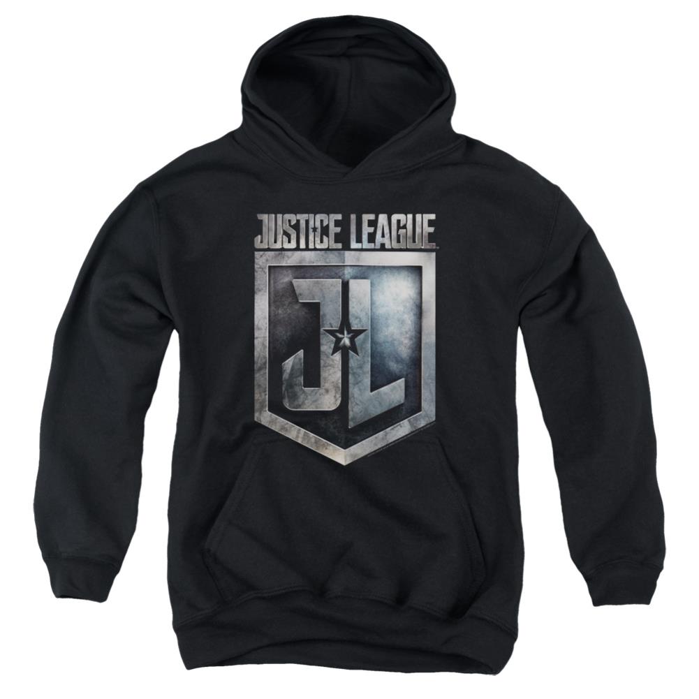 Justice League Movie Shield Logo Youth Cotton Poly Pull-Over Hoodie