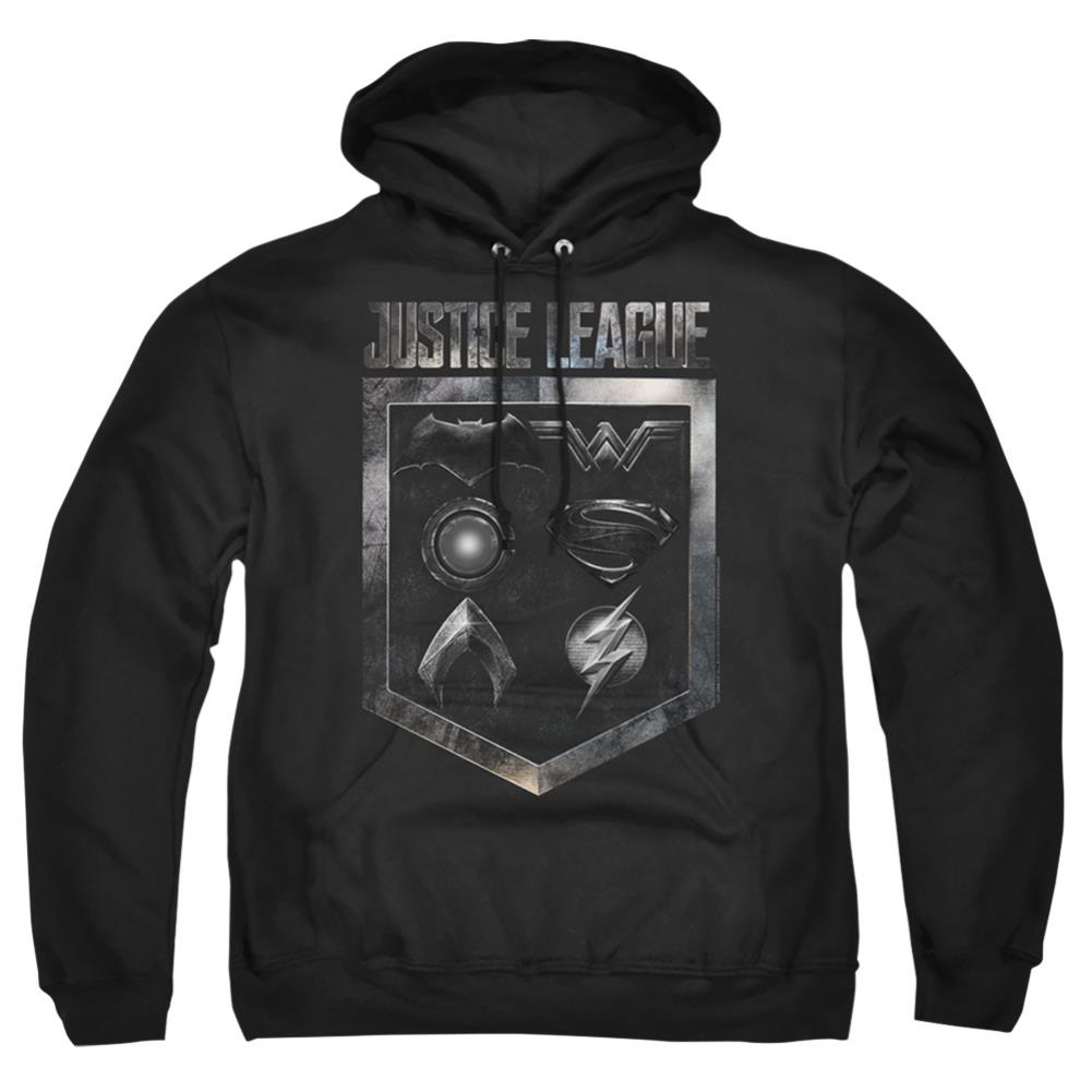 Justice League Movie Shield Of Emblems Men's Pull-Over 75 25 Poly Hoodie