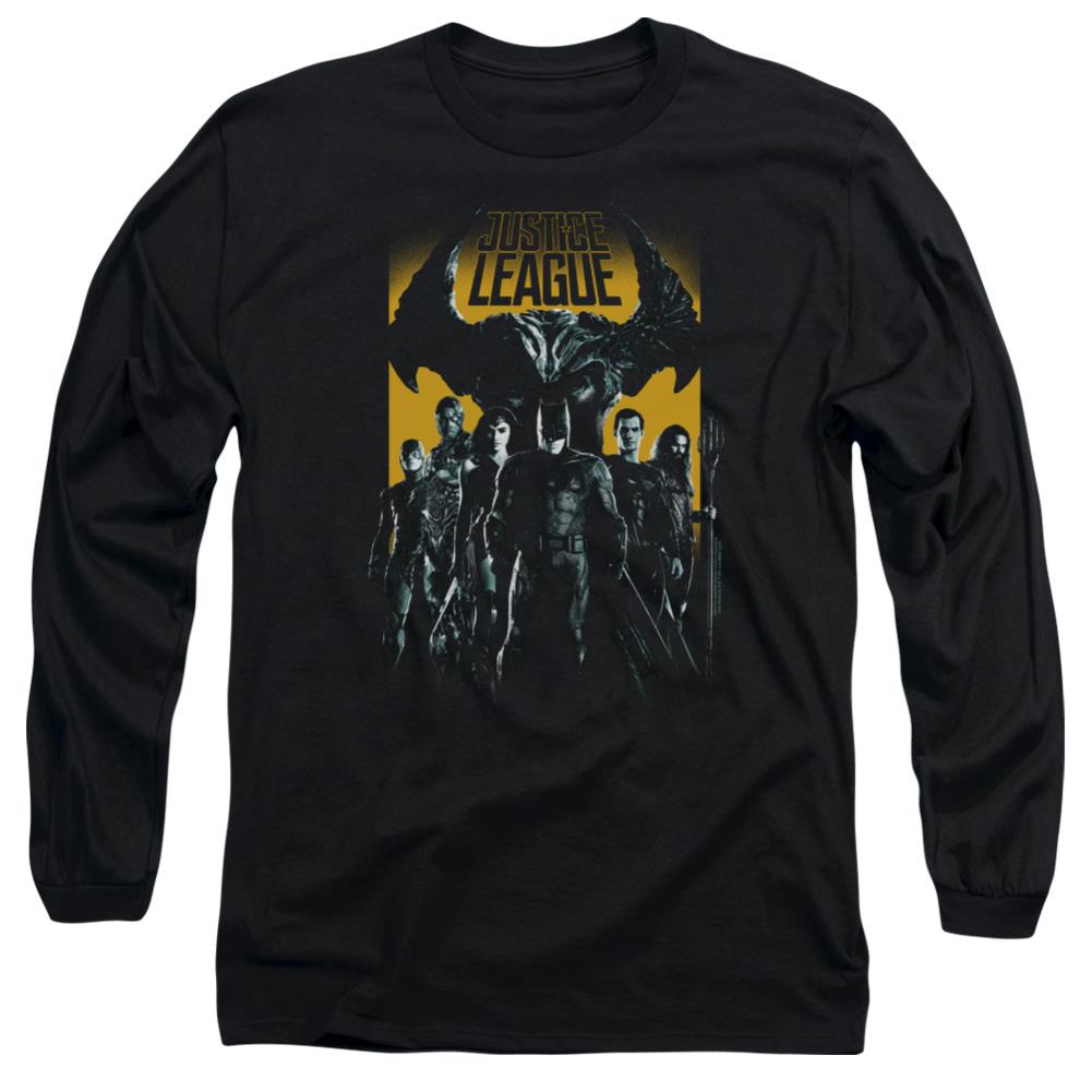 Justice League Movie Stand Up To Evil Men's 18/1 Cotton Long-Sleeve T-Shirt