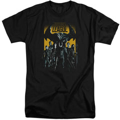 Justice League Movie Stand Up To Evil Men's 18/1 Tall Cotton Short-Sleeve T-Shirt