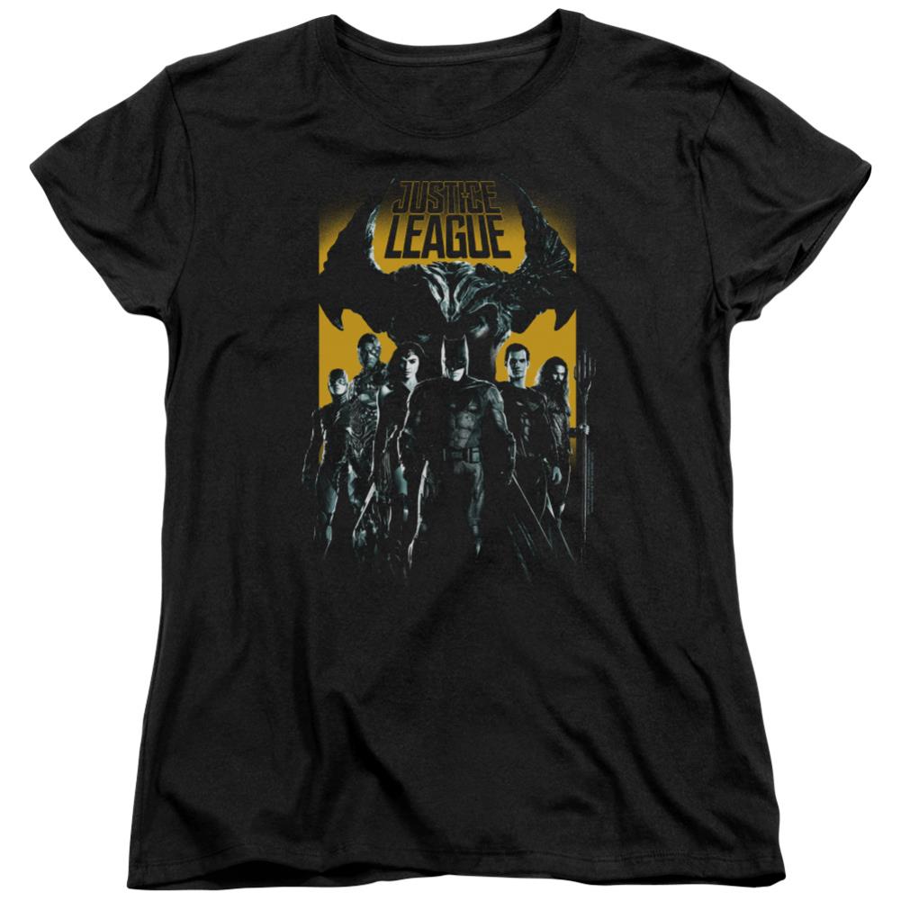 Justice League Movie Stand Up To Evil Women's 18/1 Cotton Short-Sleeve T-Shirt