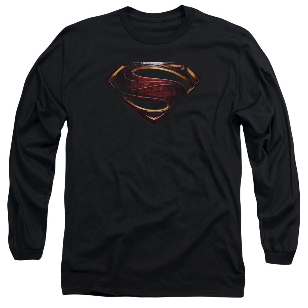 Justice League Movie Superman Logo Men's 18/1 Cotton Long-Sleeve T-Shirt