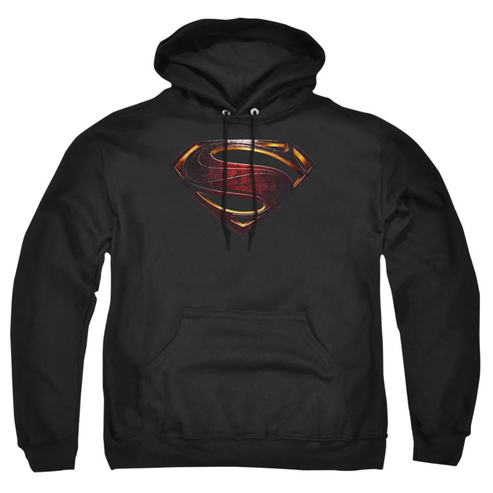 Justice League Movie Superman Logo Men's Pull-Over 75 25 Poly Hoodie