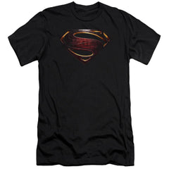 Justice League Movie Superman Logo Men's Ultra-Soft 30/1 Cotton Slim Short-Sleeve T-Shirt