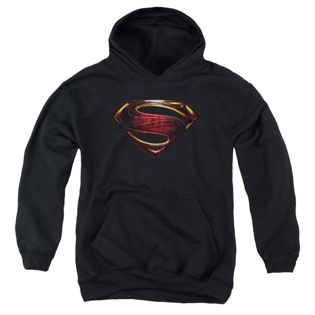 Justice League Movie Superman Logo Youth Cotton Poly Pull-Over Hoodie