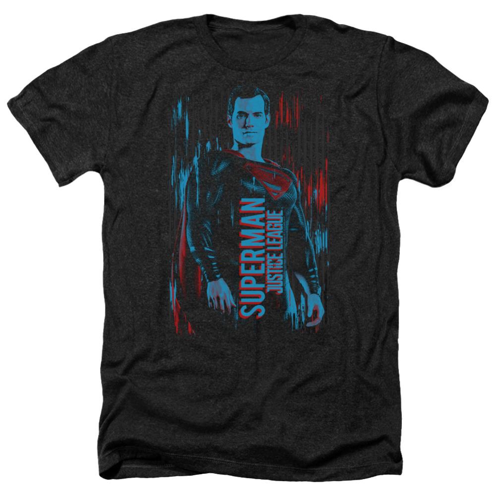 Justice League Movie Superman Men's 30/1 Heather 60 40 Poly Short-Sleeve T-Shirt