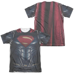 Justice League Movie Superman Uniform (Front/Back Print) Men's Regular Fit Poly Cotton Short-Sleeve T-Shirt