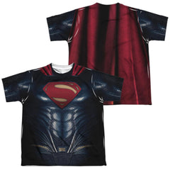 Justice League Movie Superman Uniform (Front/Back Print) Youth Regular Fit Poly Short-Sleeve T-Shirt