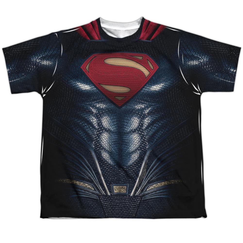 Justice League Movie Superman Uniform Youth Regular Fit Poly Short-Sleeve T-Shirt