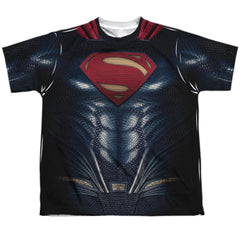 Justice League Movie Superman Uniform Youth Regular Fit Poly Short-Sleeve T-Shirt