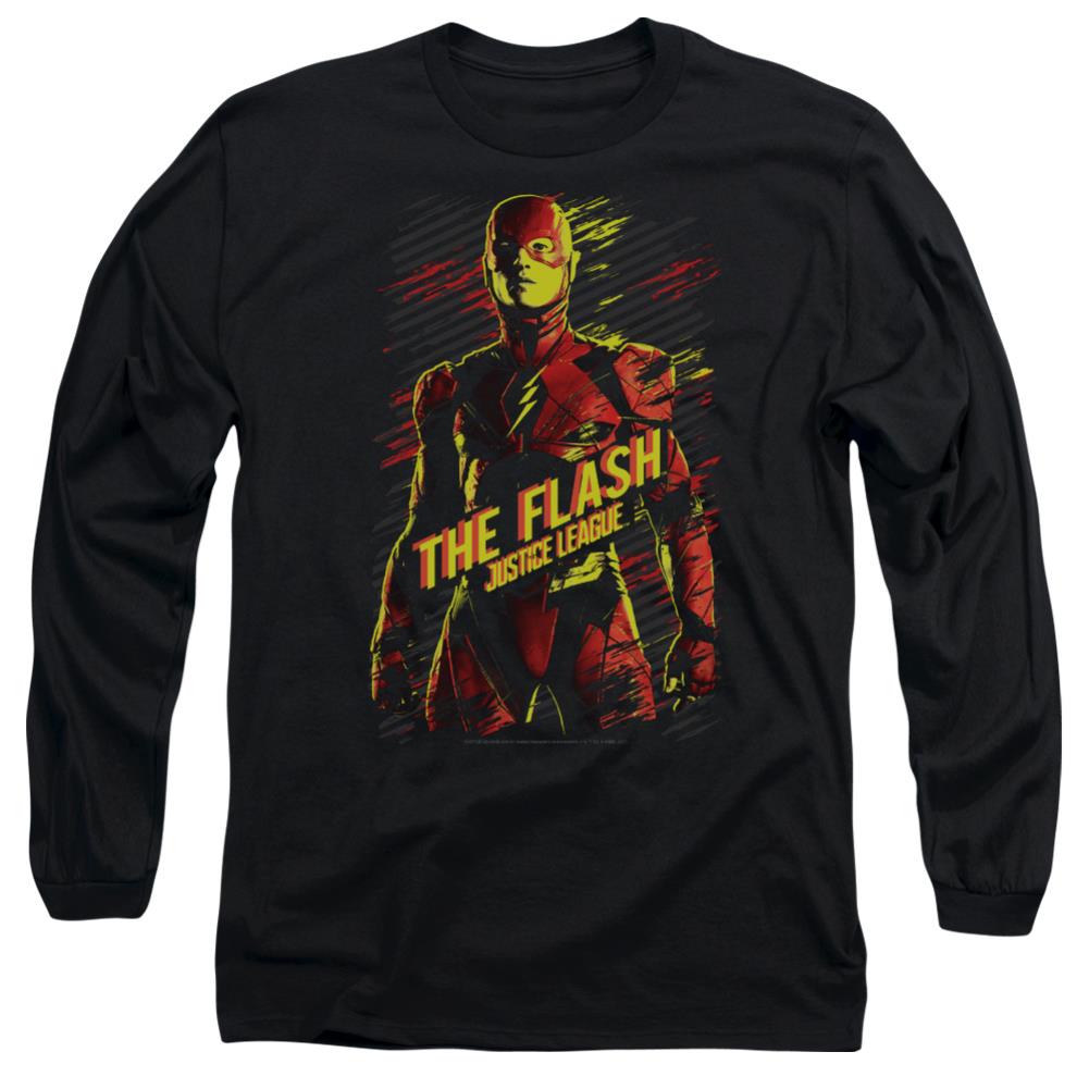 Justice League Movie The Flash Men's 18/1 Cotton Long-Sleeve T-Shirt