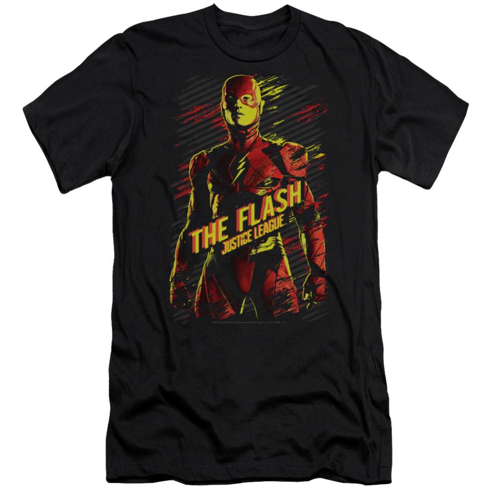 Justice League Movie The Flash Men's Ultra-Soft 30/1 Cotton Slim Short-Sleeve T-Shirt