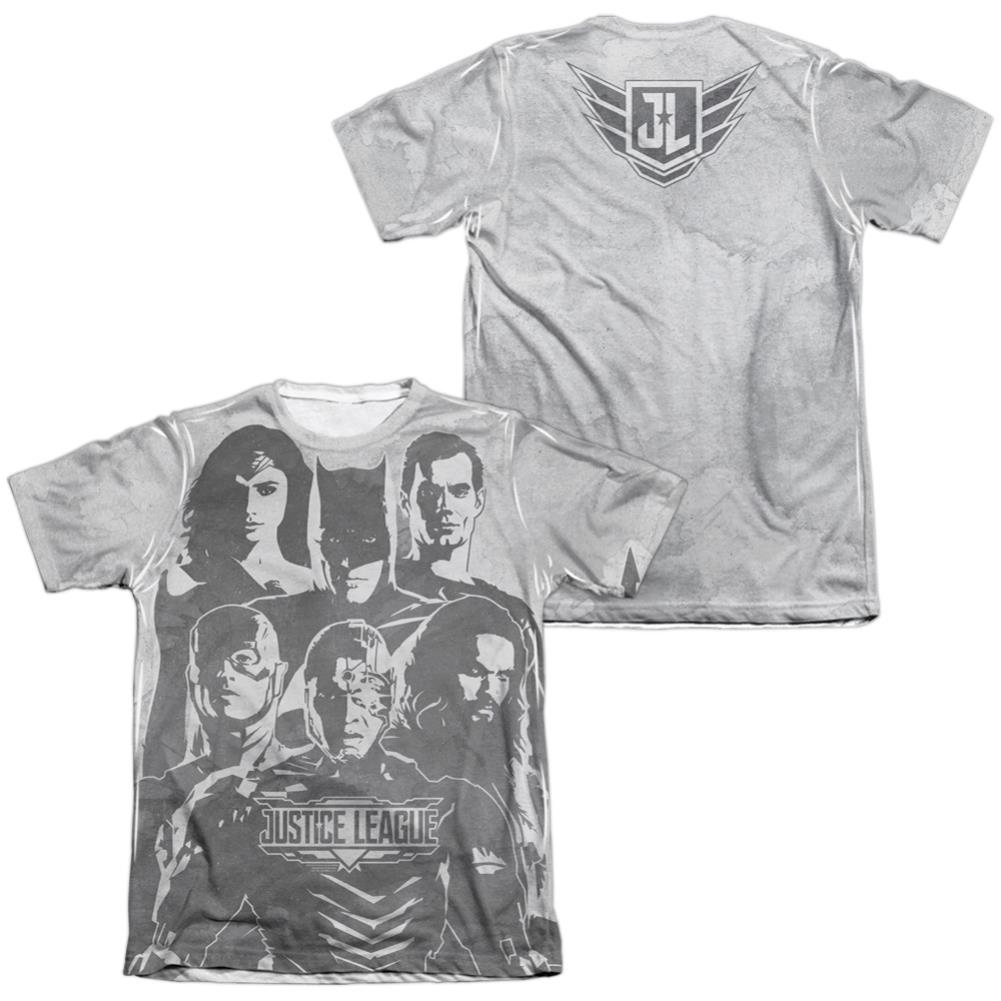 Justice League Movie The League (Front/Back Print) Men's Regular Fit Poly Cotton Short-Sleeve T-Shirt