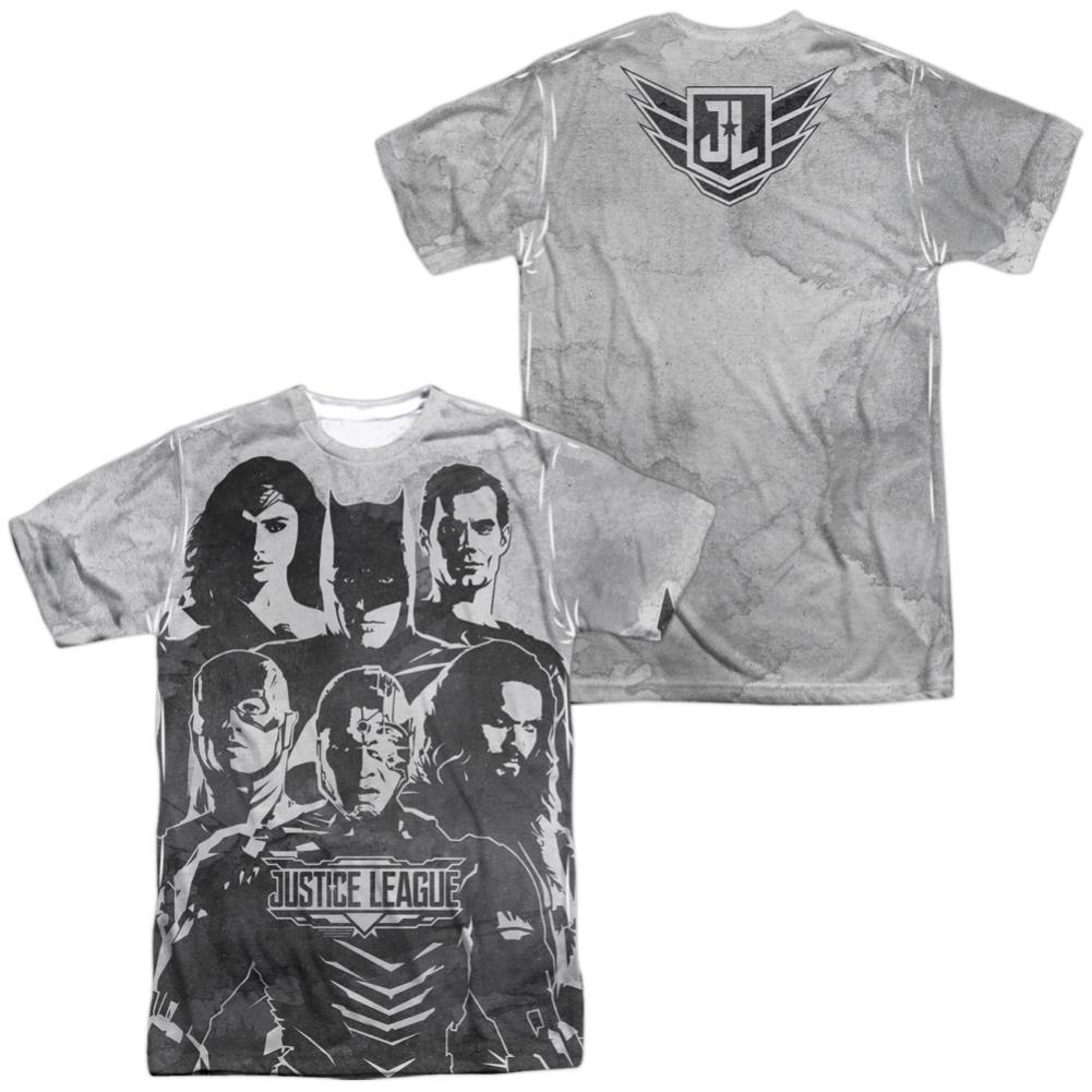 Justice League Movie The League (Front/Back Print) Men's Regular Fit Polyester Short-Sleeve T-Shirt