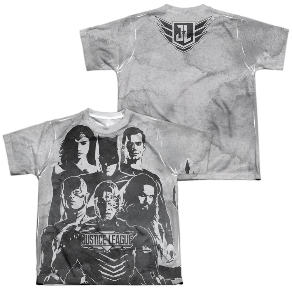 Justice League Movie The League (Front/Back Print) Youth Regular Fit Poly Short-Sleeve T-Shirt