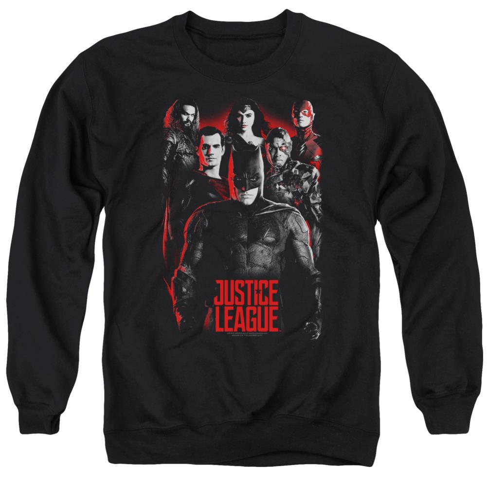 Justice League Movie The League Men's Crewneck 50 50 Poly Long-Sleeve T-Shirt